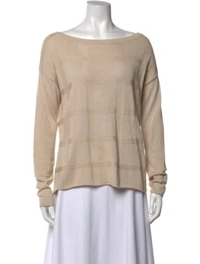 Pre-owned Atm Anthony Thomas Melillo Silk Patterned Top In Neutrals
