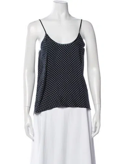 Pre-owned Atm Anthony Thomas Melillo Silk Polka Dot Print Top In Blue