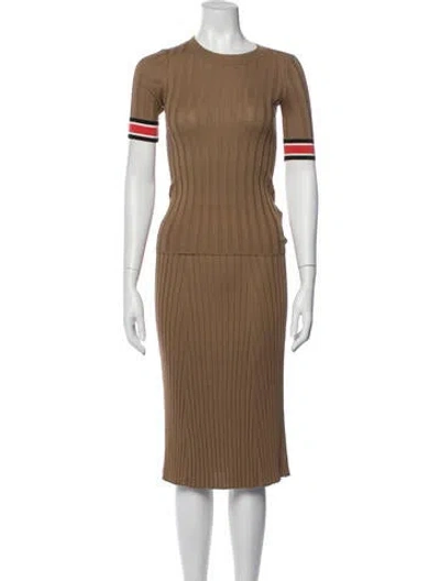 Pre-owned Atm Anthony Thomas Melillo Silk Skirt Set In Brown