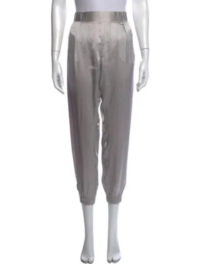 Pre-owned Atm Anthony Thomas Melillo Silk Straight Leg Pants In Grey