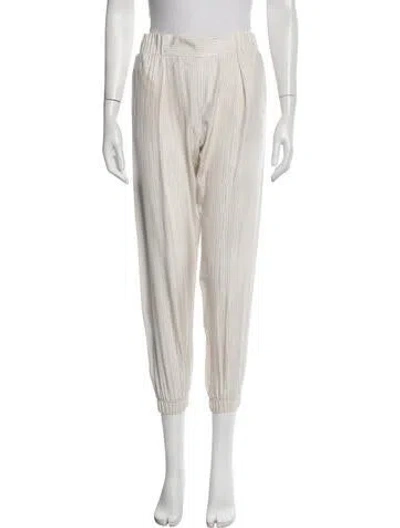 Pre-owned Atm Anthony Thomas Melillo Silk Straight Leg Pants In White