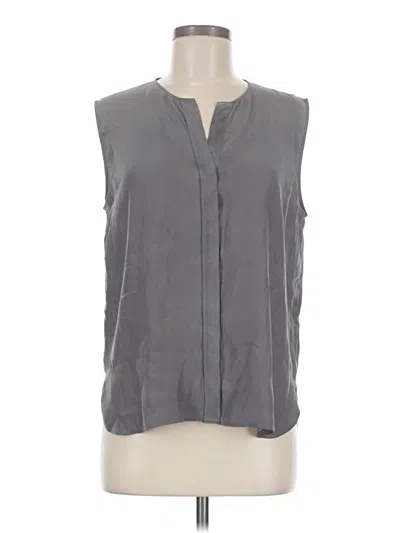 Pre-owned Atm Anthony Thomas Melillo Sleeveless Silk Top Gray V-neck Tops