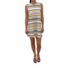 Atm Anthony Thomas Melillo Sleeveless Striped Muscle Dress In Burlap/multi In Multi