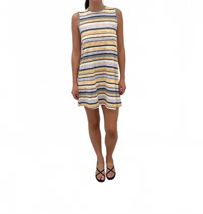 Atm Anthony Thomas Melillo Sleeveless Striped Muscle Dress In Burlap/multi