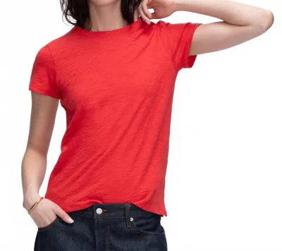 Atm Anthony Thomas Melillo Slub Crew Neck Tee In Cardinal Red