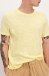 Atm Anthony Thomas Melillo Slub Crewneck T-shirt In Lemon Chiffon
