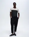 Atm Anthony Thomas Melillo Slub Jersey Colorblocked Short Sleeve Crew Neck Tee In Soft Beige-black