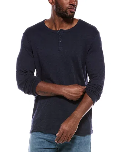 Atm Anthony Thomas Melillo Slub Jersey Destroyed Henley In Blue