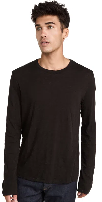 Atm Anthony Thomas Melillo Slub Jersey Destroyed Long Sleeve Tee In Black
