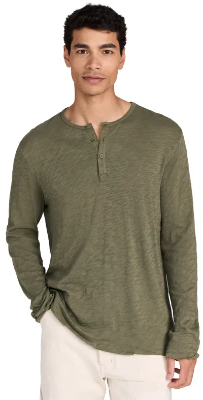Atm Anthony Thomas Melillo Slub Jersey Destroyed Wash Henley Army In Green