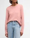 Atm Anthony Thomas Melillo Slub Jersey Long-sleeve Crop Tee In Faded Rosewood