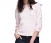 Atm Anthony Thomas Melillo Slub Jersey Long Sleeve Crop Tee In Pink Camellia In Pink