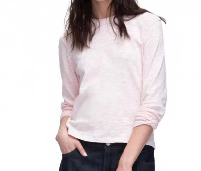 Atm Anthony Thomas Melillo Slub Jersey Long Sleeve Crop Tee In Pink Camellia