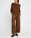 Atm Anthony Thomas Melillo Slub Jersey Long-sleeve Crop Tee In Pecan Brown