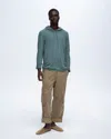 Atm Anthony Thomas Melillo Slub Jersey Long Sleeve Destroyed Hoodie In Spring Eucalyptus