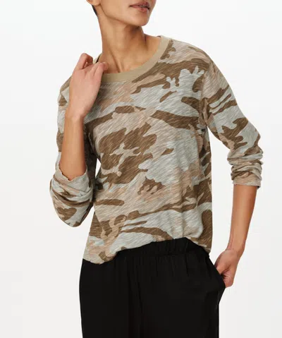 Atm Anthony Thomas Melillo Slub Jersey Long Sleeve Destroyed Wash Crop Tee In Faded Army-multi