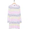 Atm Anthony Thomas Melillo Slub Jersey Long Sleeve Dress In Multi