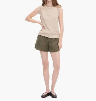 Atm Anthony Thomas Melillo Slub Jersey School Boy Crewneck Tee In Camel In Brown