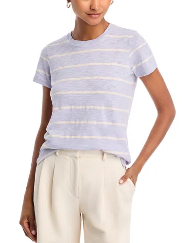 Atm Anthony Thomas Melillo Slub Jersey Schoolboy Stripe Crewneck Ringer Tee In Skyflower Stripe