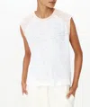 Atm Anthony Thomas Melillo Slub Jersey Sleeveless Baseball Muscle Tee In White-oyster Pink