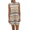 Atm Anthony Thomas Melillo Sleeveless Striped Muscle Dress In Burlap/multi In Multi