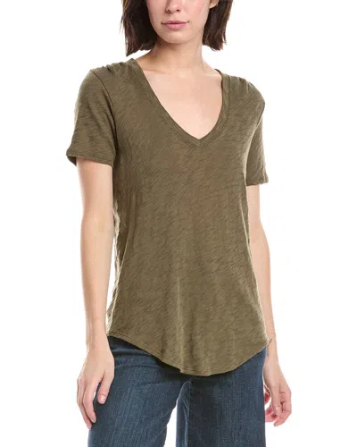 Atm Anthony Thomas Melillo Slub Jersey V-neck T-shirt In Green