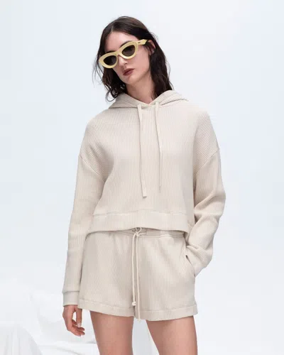 Atm Anthony Thomas Melillo Slub Jersey Waffle Pull On Shorts In Neutral