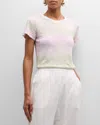 Atm Anthony Thomas Melillo Slub Jersey Watercolor Stripe Short-sleeve Schoolboy T-shirt In Watercolor Stripe