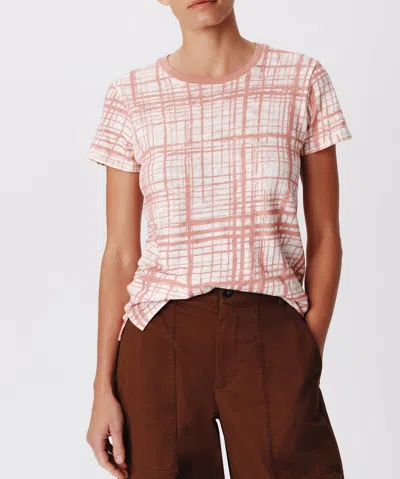 Atm Anthony Thomas Melillo Schoolboy Crosshatch Slub Jersey Crewneck T-shirt In Faded Rosewood-chalk