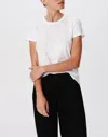 Atm Anthony Thomas Melillo Slub Jersey With Foil Schoolboy Short Sleeve Crew Neck Tee In White-gold