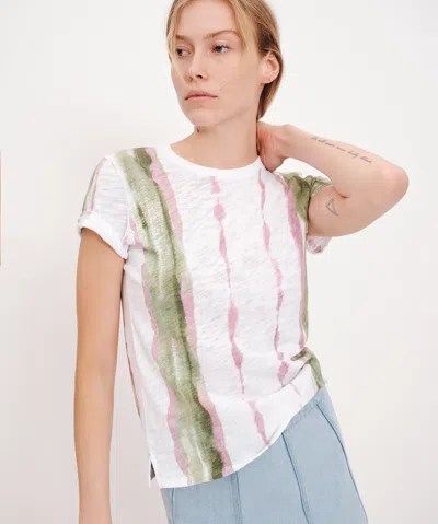 Atm Anthony Thomas Melillo Slub Jersey Schoolboy Crew Neck Tee In Painstroke In White