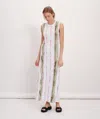 Atm Anthony Thomas Melillo Slub Jersey With Paintstroke Sleeveless Maxi Dress In White-multi