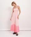 Atm Anthony Thomas Melillo Tonal Drop Slub Jersey Smocked Maxi Dress In Cherry Blossom Combo
