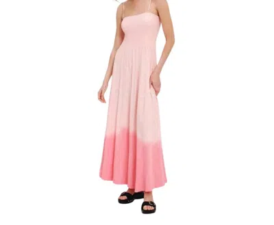 Atm Anthony Thomas Melillo Slub Jersey With Tonal Dip Smocked Dress In Cherry Blossom Combo In Multi