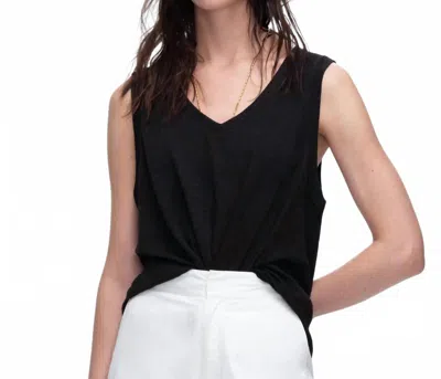 Atm Anthony Thomas Melillo Slub Jesey V Neck Tank Top In Black