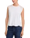 Atm Anthony Thomas Melillo Slub Cotton Jersey Sleeveless Baseball T-shirt In White/oyster Pink