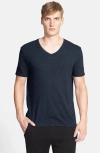 Atm Anthony Thomas Melillo Slub V-neck T-shirt In Navy