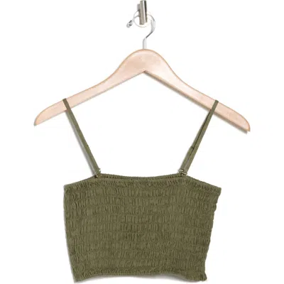Atm Anthony Thomas Melillo Smocked Linen Crop Tank In Seaweed