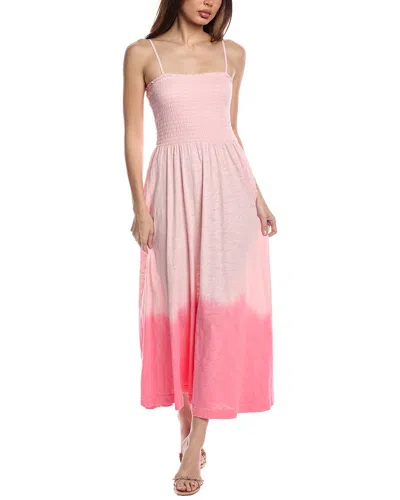 Atm Anthony Thomas Melillo Tonal Drop Slub Jersey Smocked Maxi Dress In Cherry Blossom Combo