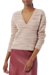 Atm Anthony Thomas Melillo Space Dye V-neck Sweater In Mocha