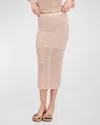 Atm Anthony Thomas Melillo Spacedyed Cotton Linen Midi Pencil Skirt In Morning Mist Multi