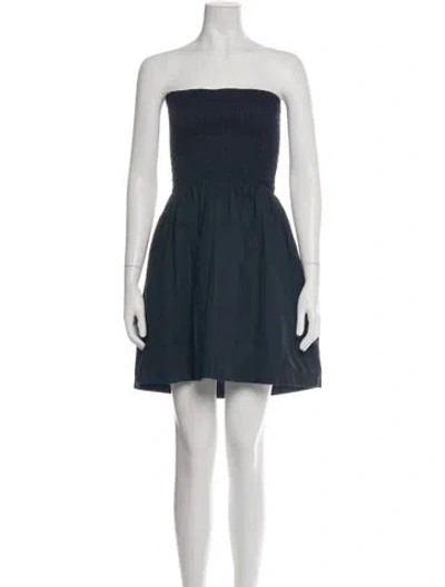 Pre-owned Atm Anthony Thomas Melillo Strapless Mini Dress In Blue