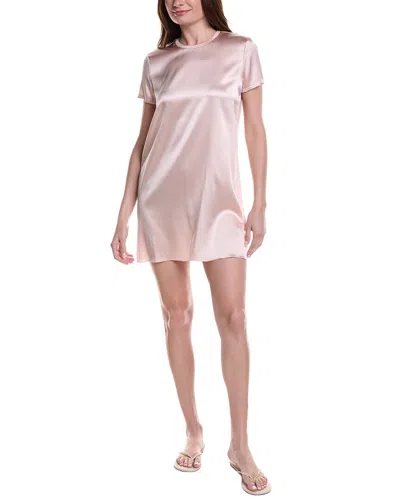 Atm Anthony Thomas Melillo Stretch Charmeuse Silk-blend Mini Dress In Pink