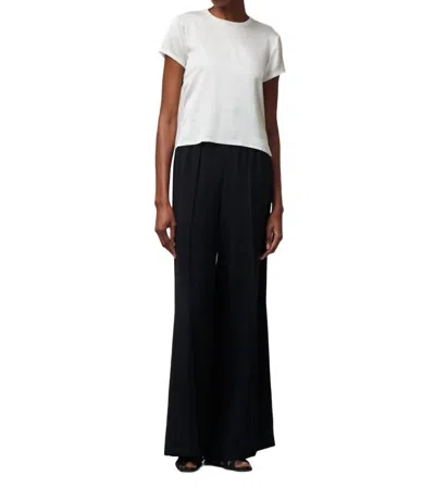 Atm Anthony Thomas Melillo Stretch Satin Short Sleeve Tee Top In White