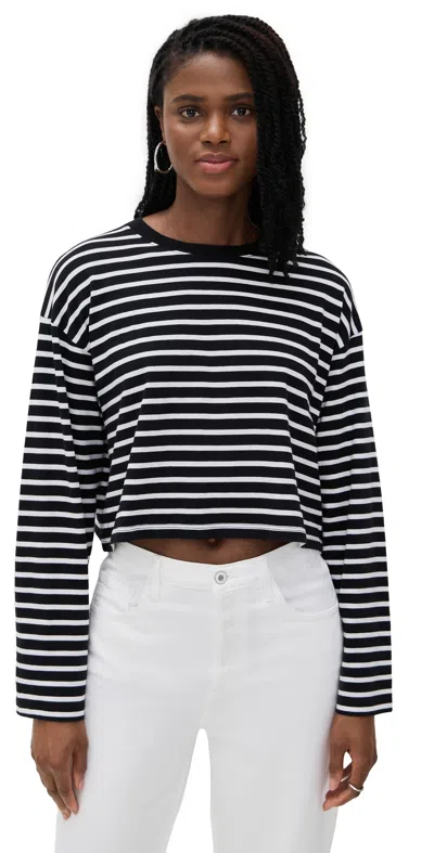 Atm Anthony Thomas Melillo Stripe Classic Boxy Tee Black/white