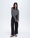 Atm Anthony Thomas Melillo Stripe Classic Jersey Long Sleeve Crew Neck Boxy Tee In Black-white