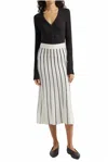 Atm Anthony Thomas Melillo Stripe Cotton Blend Skirt In Multi