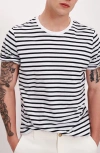 Atm Anthony Thomas Melillo Classic Jersey Crew Neck Tee In White/black