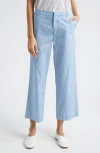 Atm Anthony Thomas Melillo Superfine Twill Stripe Boyfriend Pant In Summer Sky/white In Summer Sky/white