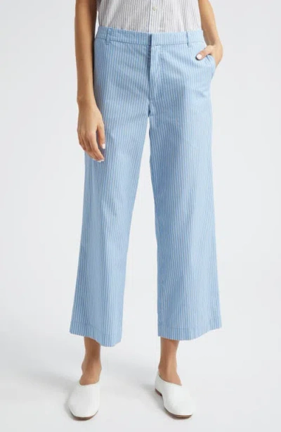 Atm Anthony Thomas Melillo Women's Striped Cotton Cropped Trousers In Summer Sky White